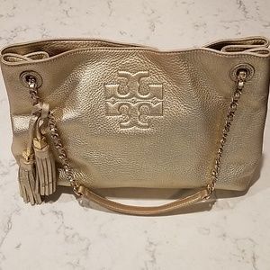 Tory Burch Thea Metallic Chain Slouchy Tote